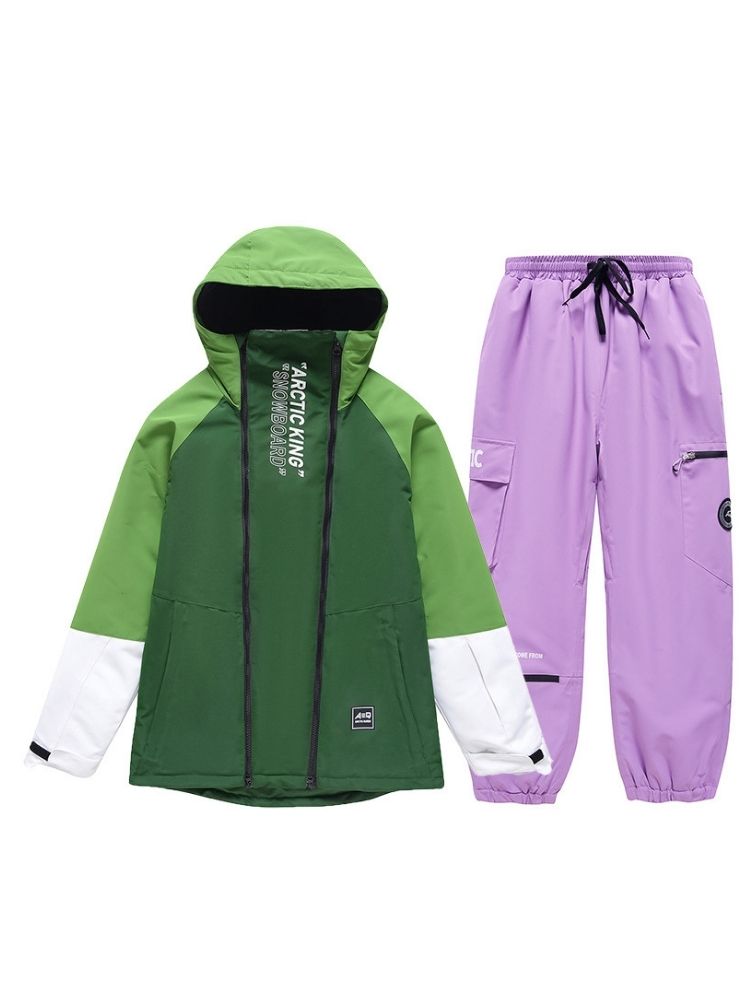 XwXwSeui Men Women Waterproof Insulated Snow Suits-Green Series