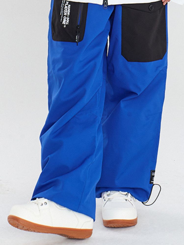 XwXwSeui Men Women Loose Colorblock Ski Pants