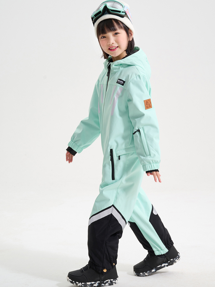 XwXwSeui Kids Reflective Liners Insulated Ski Jumpsuit