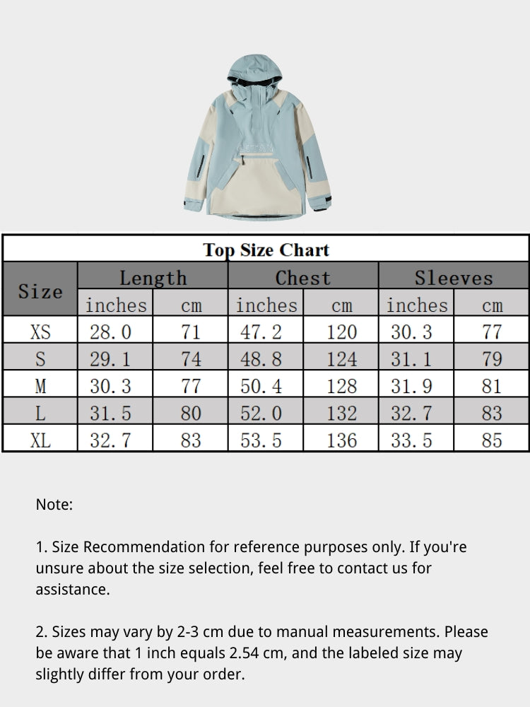 XwXwSeui Men Women Colorblock Loose Snow Jacket