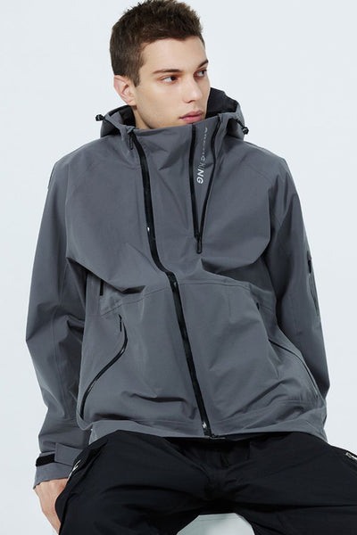 XwXwSeui Men Women Double Zip Shell Snow Jacket