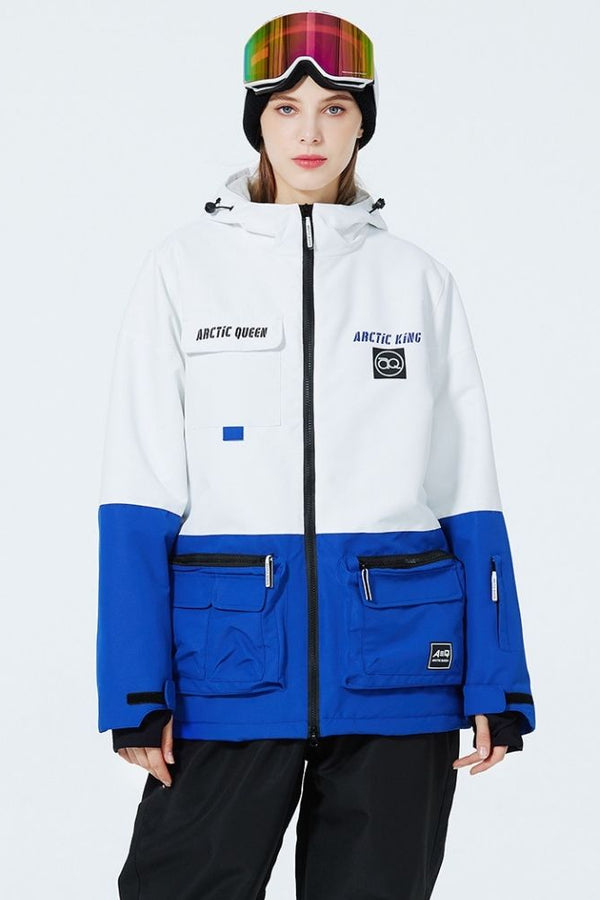 XwXwSeui Men Women Outdoor Insulated Snow Suits-Blue Series