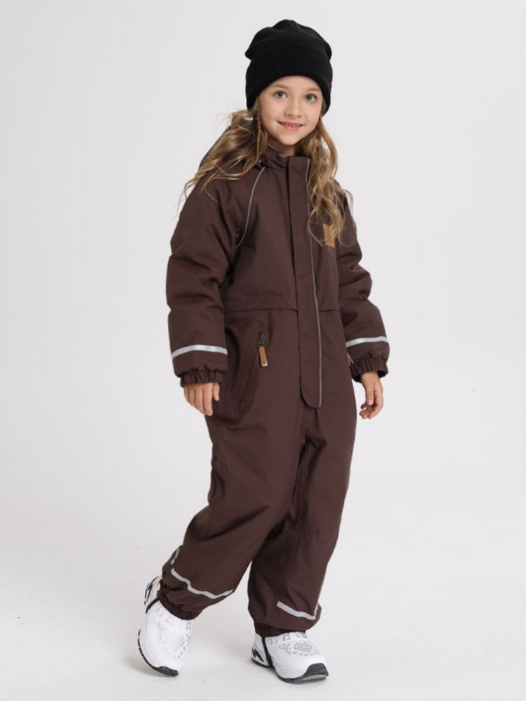 XwXwSeui Kids Insulated Animals Graphic Ski Jumpsuit