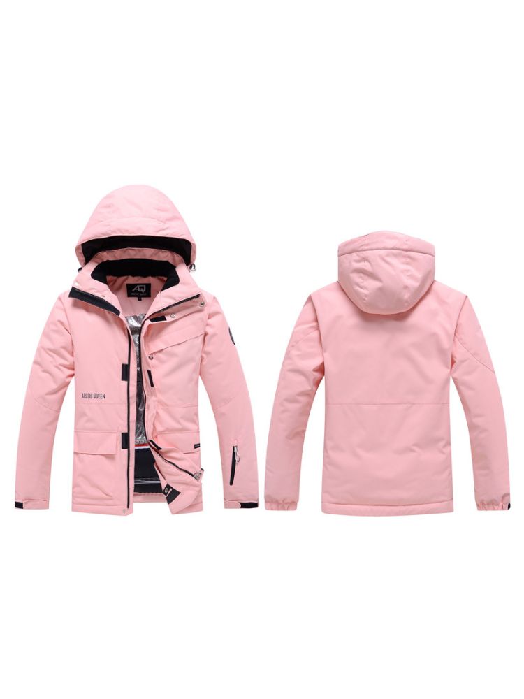 XwXwSeui Women Pink Insulated Snow Jacket