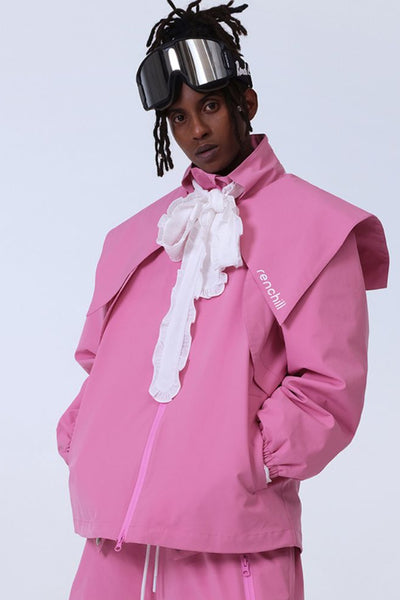 XwXwSeui Men's Women's Waterproof Single Double Board Rabbit Ears Loose Fashionable Sonw Jacket