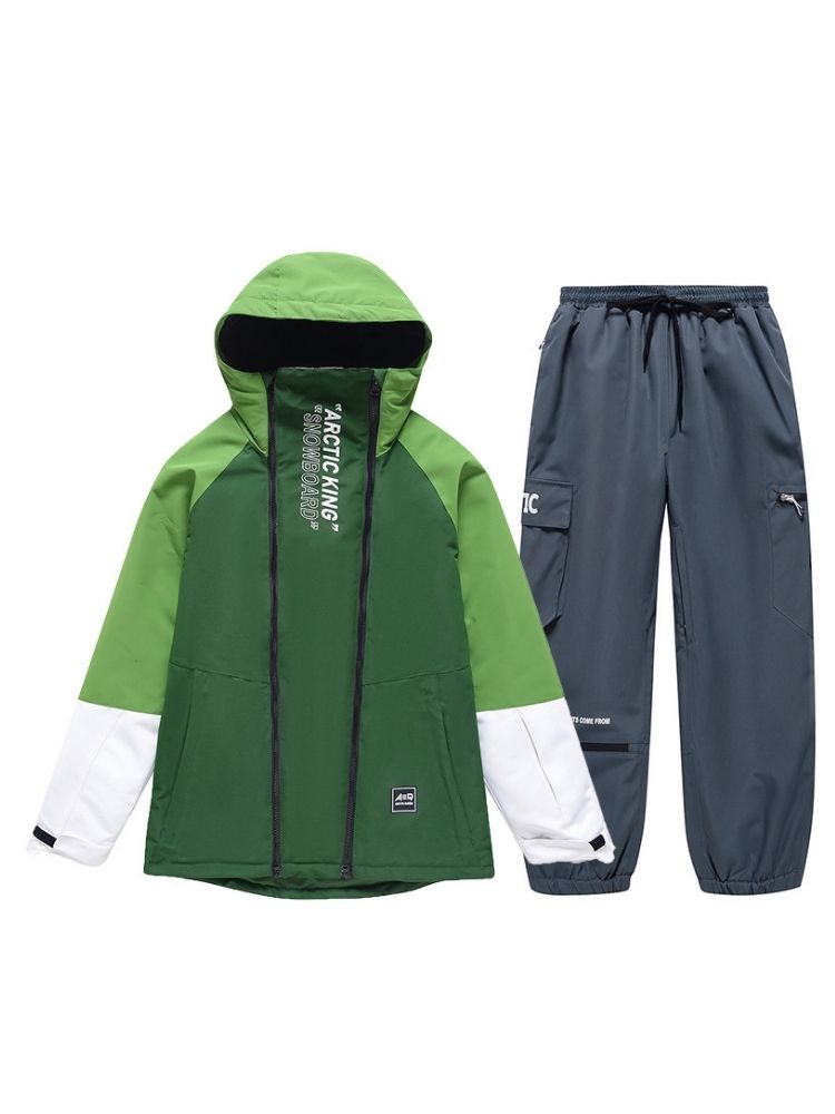 XwXwSeui Men Women Waterproof Insulated Snow Suits-Green Series