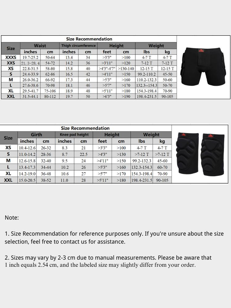 XwXwSeui Men Women Lightweight Drop-resistant Snow Shorts & Knee Pads