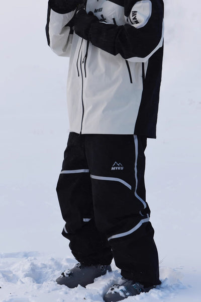 XwXwSeui Womens Mens Insulated Zipper 3L Waterproof Solid Breathproof Snow Pants