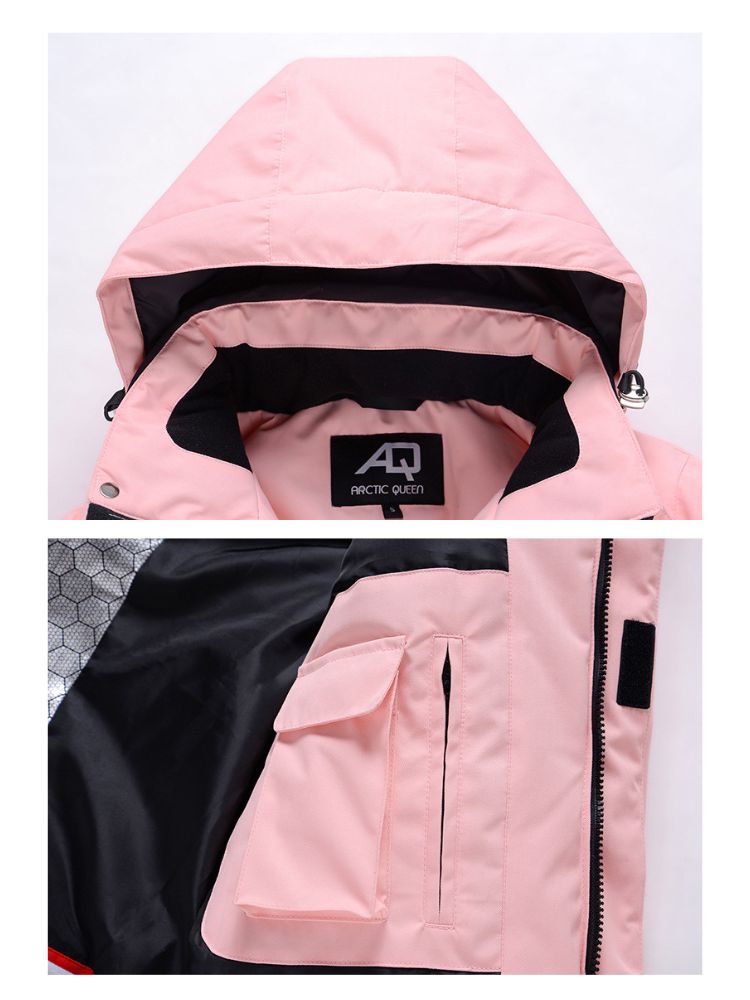 XwXwSeui Women Pink Insulated Snow Jacket