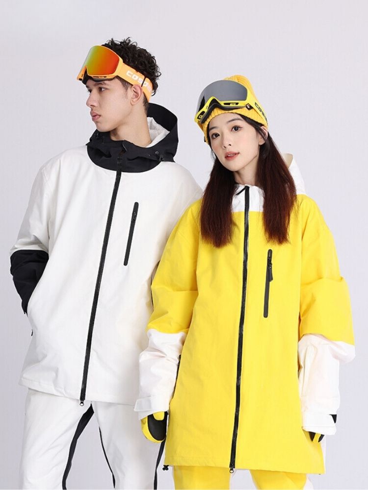 XwXwSeui Men Women Colorblock Outdoor Snow Jacket