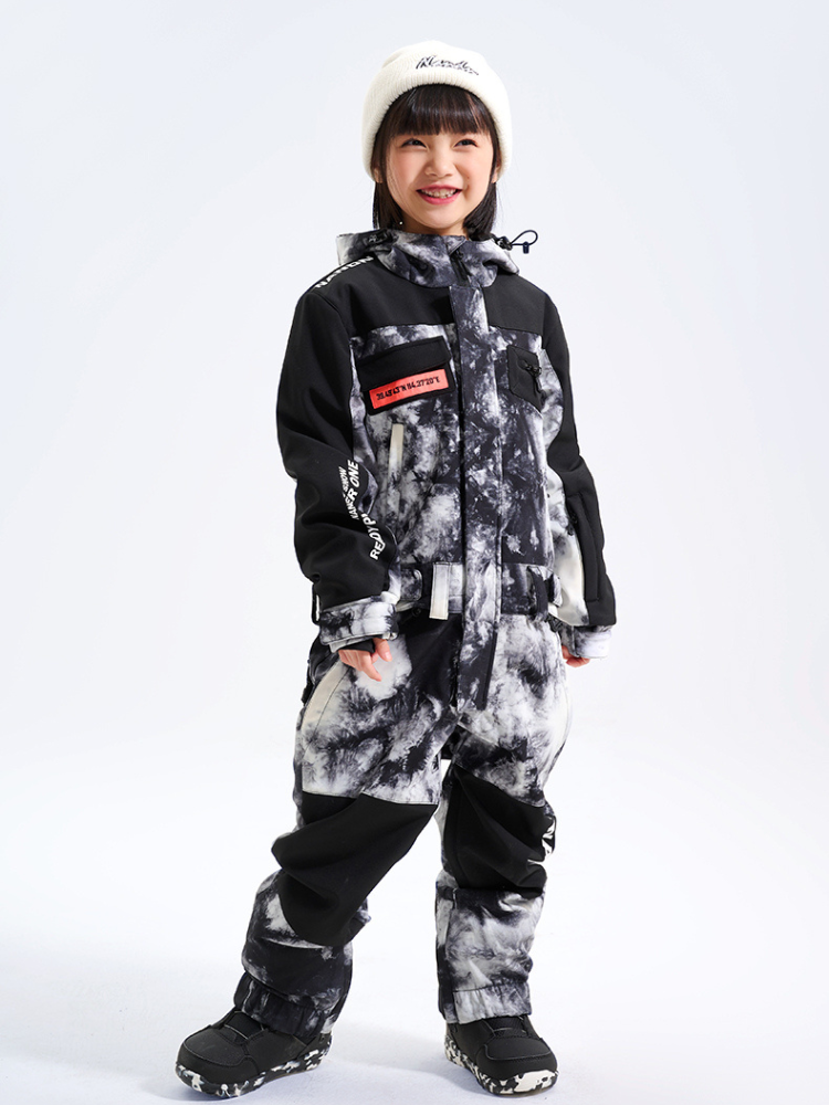 XwXwSeui Kids Hooded Insulated Ski Jumpsuit