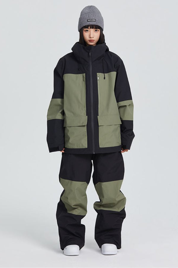 XwXwSeui Women Men Insulated 3L Hard Outdoor Patchwork Waterproof Skiing Suits