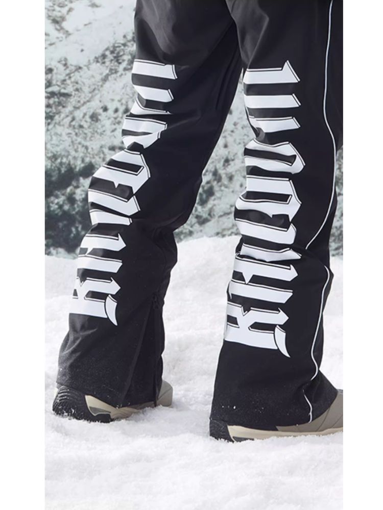 XwXwSeui Men Women Reflective Printing Ski Pants