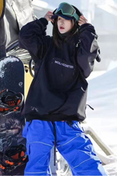 XwXwSeui Men Women Fleece Hoodie Loose Ski Sweatshirt