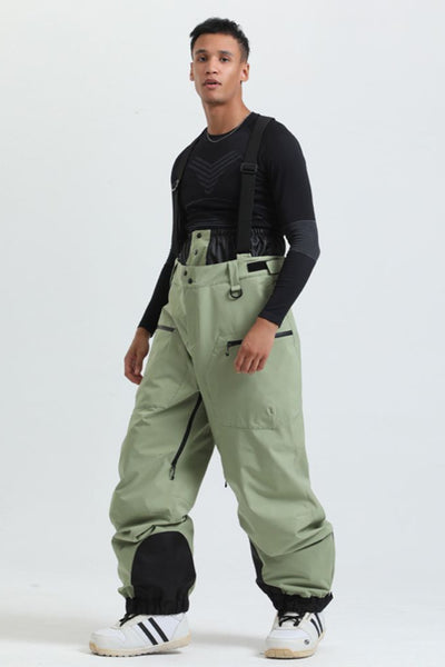 XwXwSeui Men Women Fleeced High Waist Adjustable Shoulder Strap Cargo Skiing Bibs