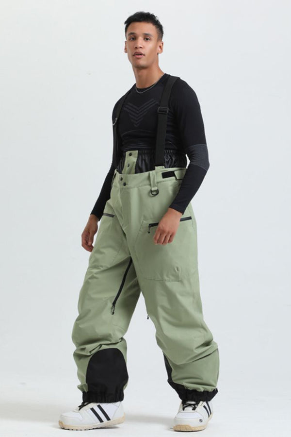 XwXwSeui Men Women Fleeced High Waist Adjustable Shoulder Strap Cargo Skiing Bibs