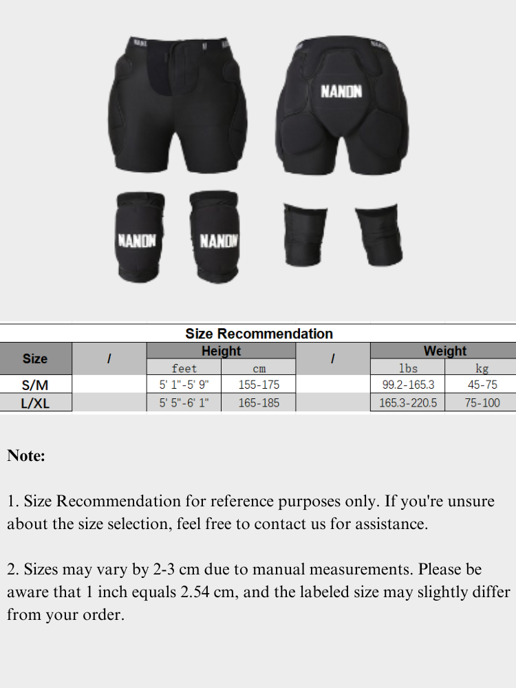 XwXwSeui Men Women Snow Shorts & Knee Pads Set