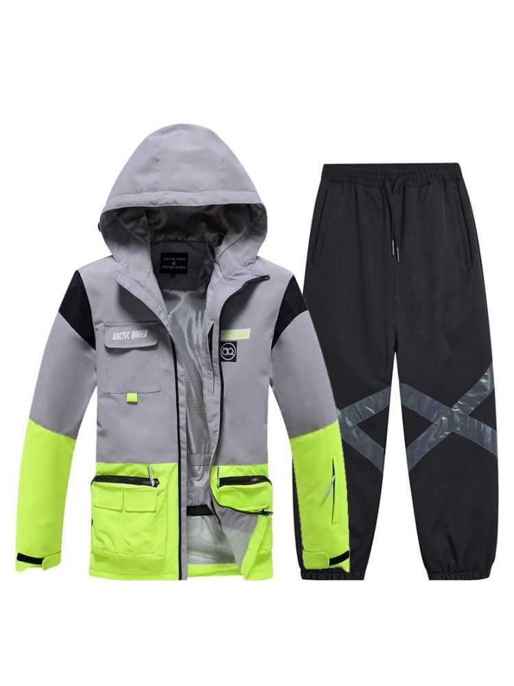 XwXwSeui Men Women Outdoor Insulated Snow Suits-Green Series