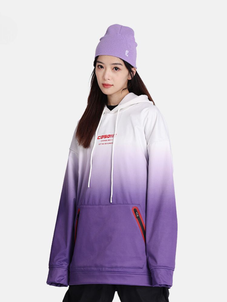 XwXwSeui Men Women Colorblock Hooded Ski Sweatshirt