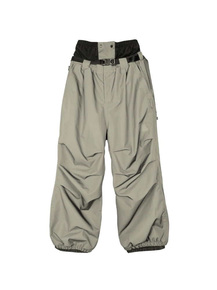 XwXwSeui Men Women Wrinkle Baggy Ski Pants