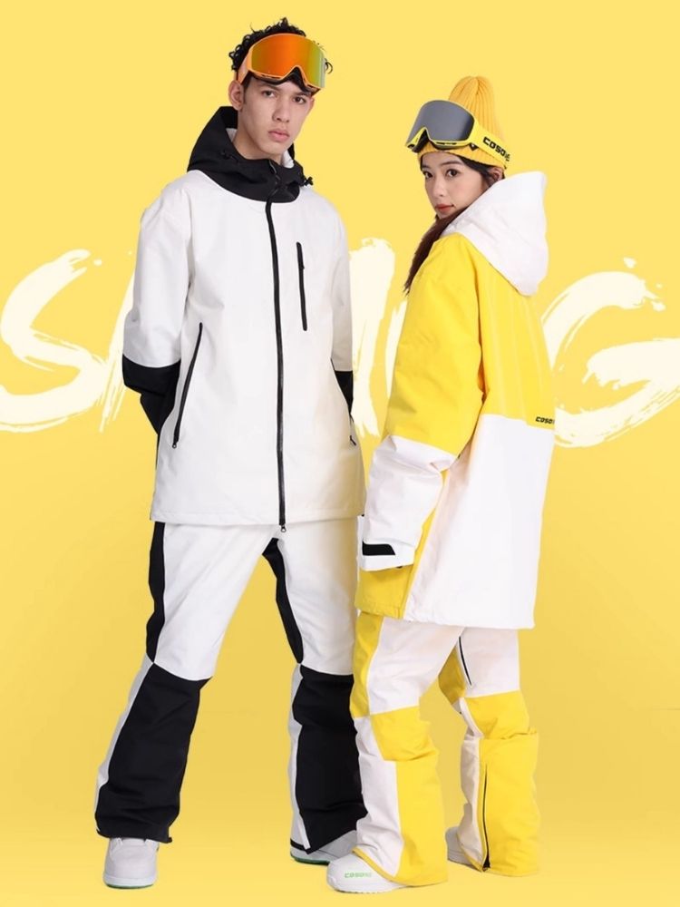 XwXwSeui Men Women Colorblock Outdoor Snow Suits