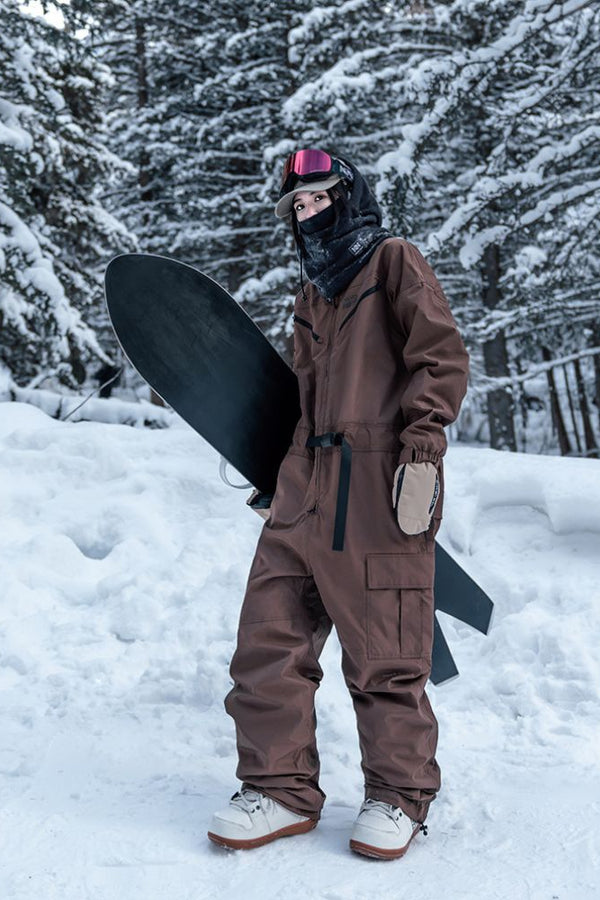 XwXwSeui Men Women Insulated Waterproof Ski Jumpsuit