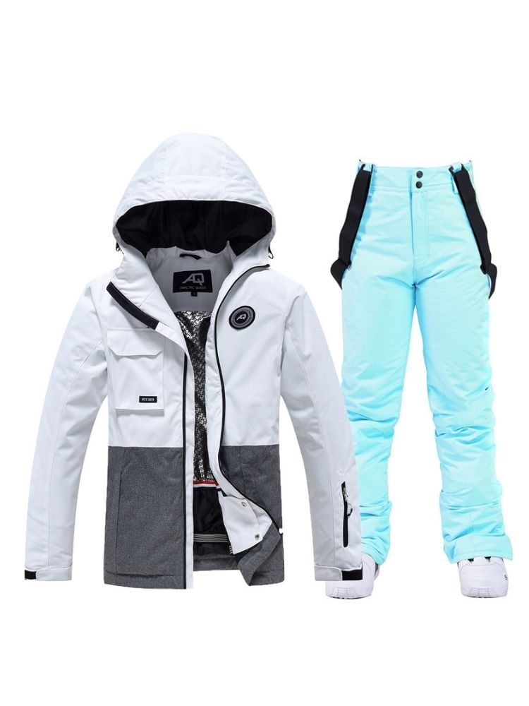 XwXwSeui Men Women Hiker Windproof Snow Suits-White Series