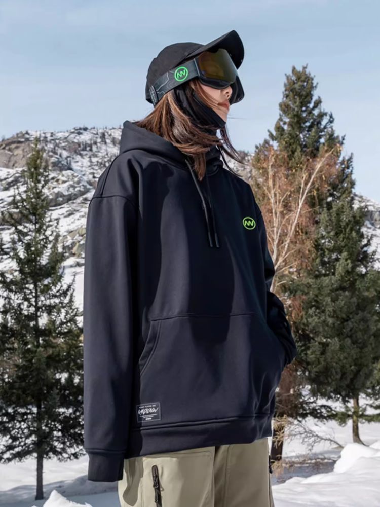 XwXwSeui Men Women Fleece Hoodie Loose Ski Sweatshirt