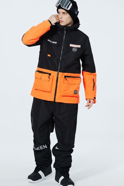 XwXwSeui Men Women Windproof Insulated Snow Suits-Black Series