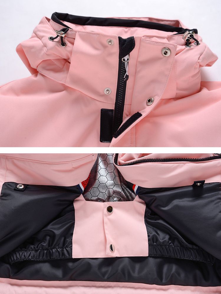 XwXwSeui Women Pink Insulated Snow Jacket