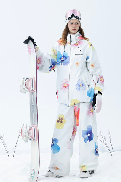 Molocoster 3L Flower Insulated Snow Suit for Unisex