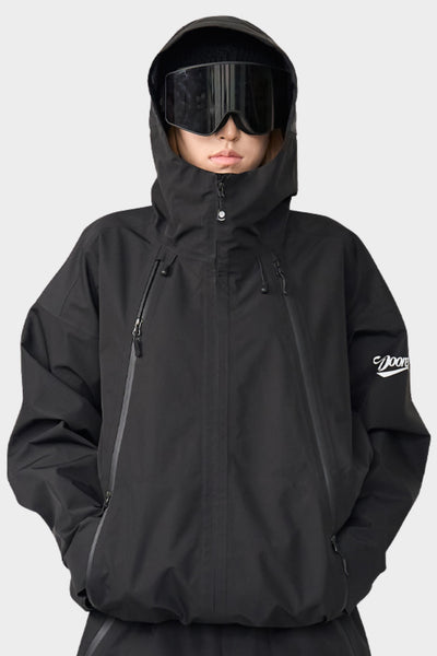 XwXwSeui Womens and Mens 3L Shell Wear-Resistant Loose Windproof Snowboard Jacket