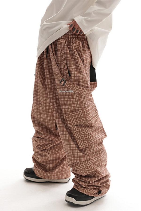 XwXwSeui Men Women Detachable Strap Baggy Ski Pants