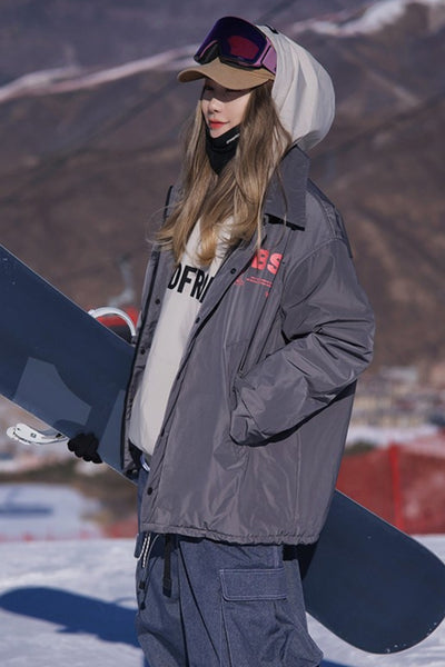 XwXwSeui Women Men Insulated Waterproof Fashion Loose Snowboarding Jackets