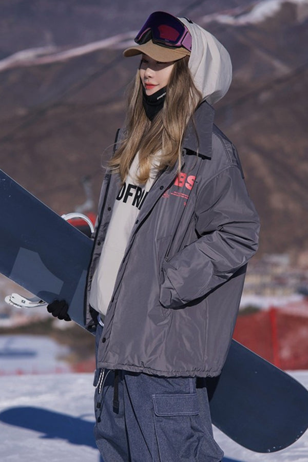 XwXwSeui Women Men Insulated Waterproof Fashion Loose Snowboarding Jackets