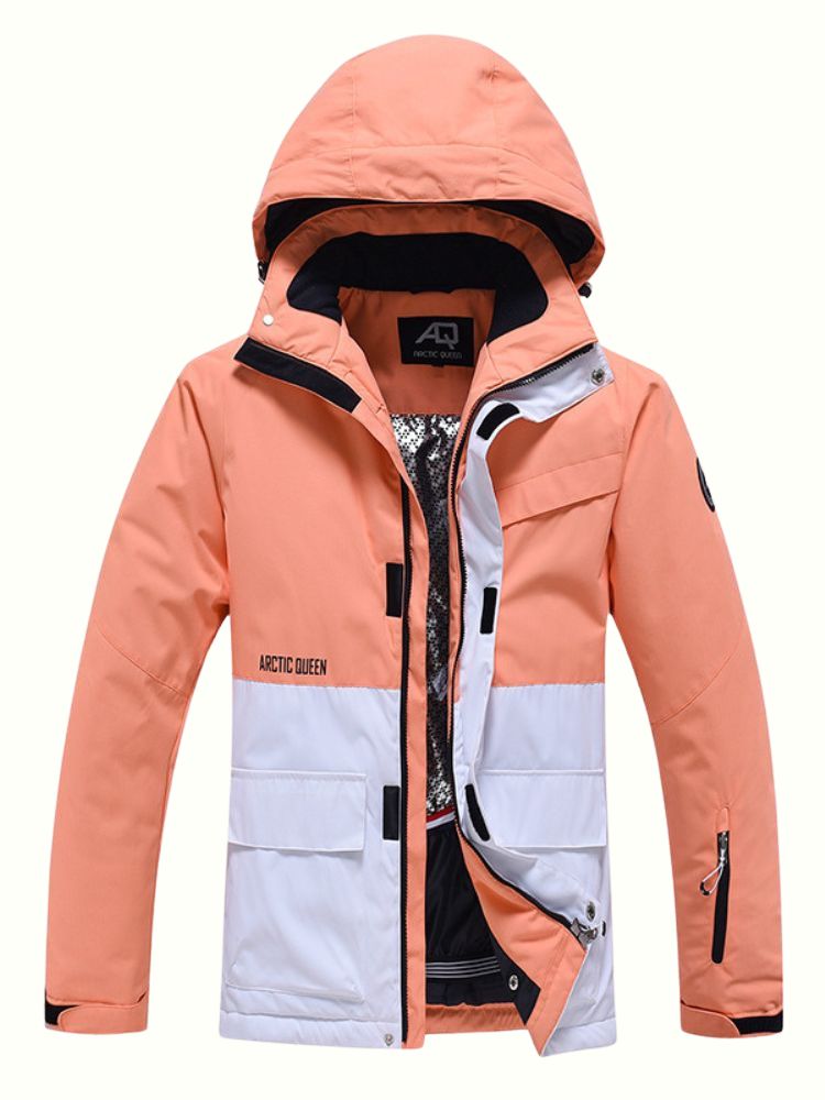 XwXwSeui Men Women Hooded Insulated Snow Suits-Orange Series