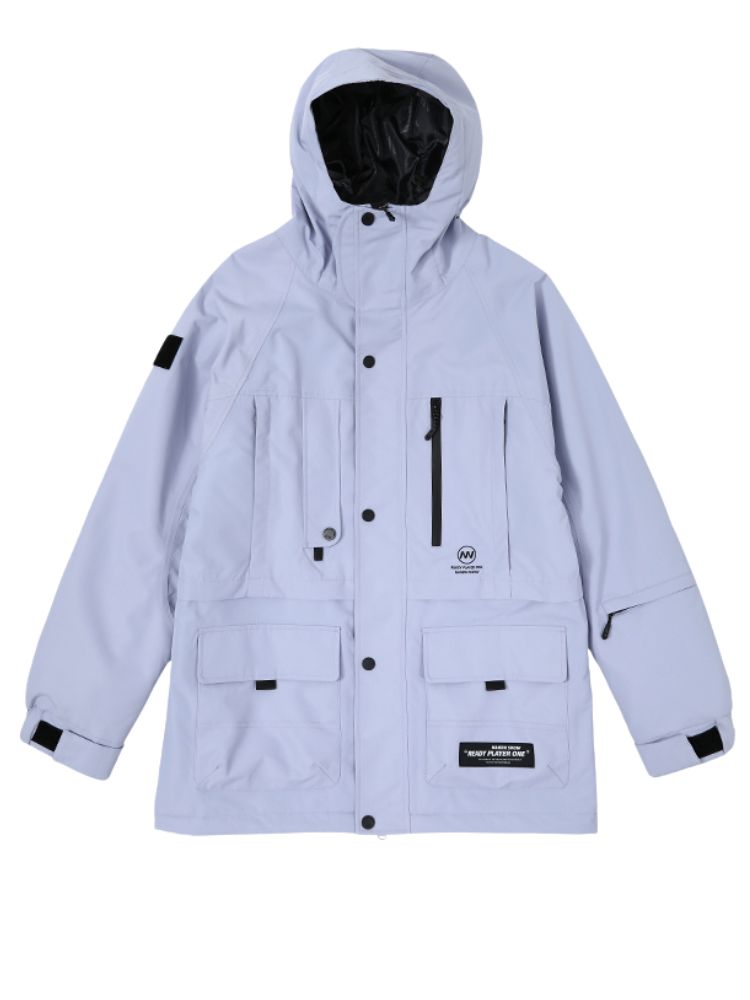 XwXwSeui Men Women Candy Color Hooded Snow Jacket