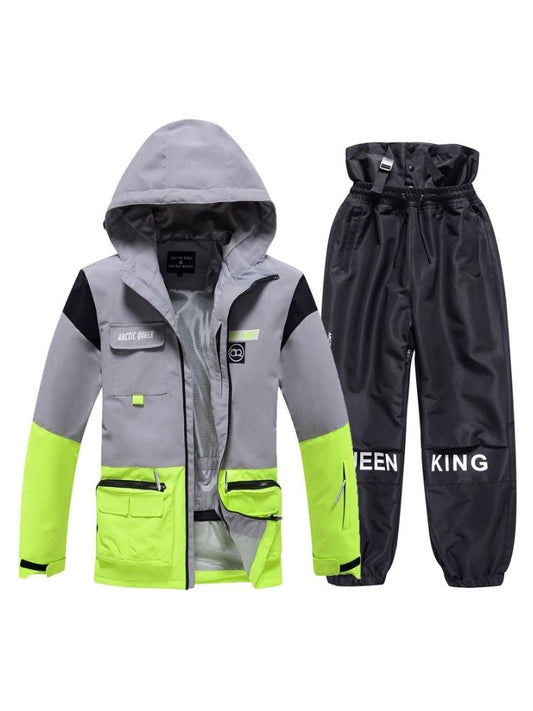 XwXwSeui Men Women Windproof Insulated Snow Suits-Green Series