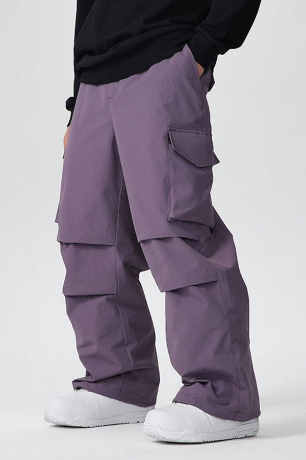 XwXwSeui Womens Mens Shell 3L Cargo Style Waterproof Outdoor Snow Pants
