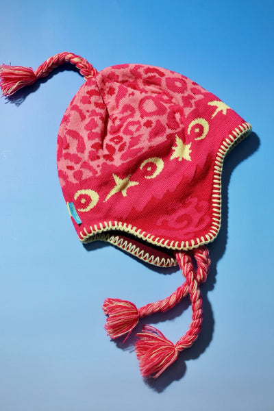 Pink Leopard Knit Beanie for Unisex