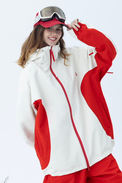 Molocoster Color-block 3L Baggy Insulated Snow Jacket for Unisex