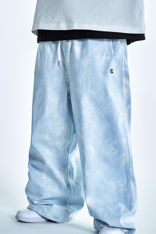XwXwSeui Men Women Tie-Dyed Super Baggy Pants Trendy Hip Hop Ski Pants