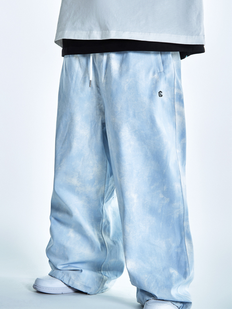 XwXwSeui Men Women Tie-Dyed Super Baggy Pants Trendy Hip Hop Ski Pants