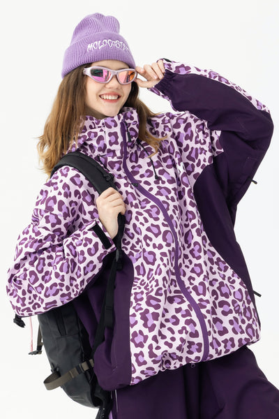 Molocoster 3L Leopard Insulated Ski Jacket for Unisex