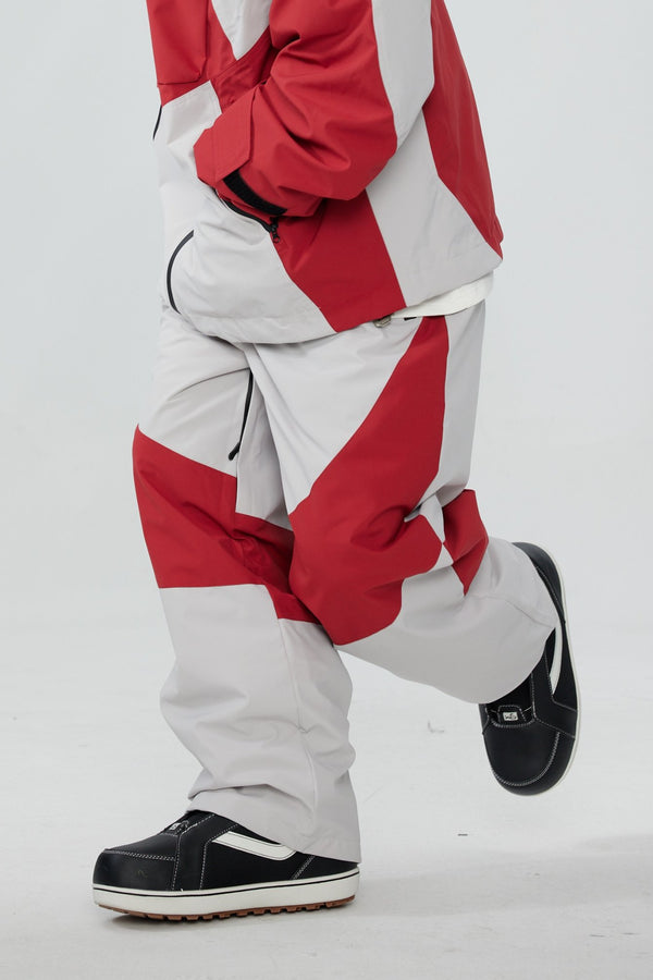Hellystudio Color-block 3L Insulated Snowboard Pants for Unisex