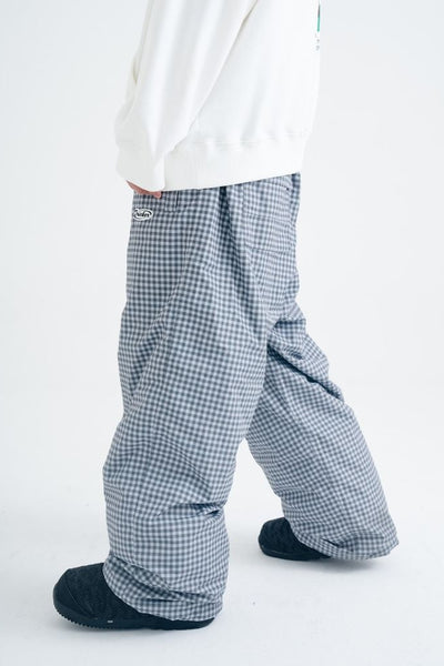 XwXwSeui Women Men Plaid Waterproof Breathable Fashion Snow Pants