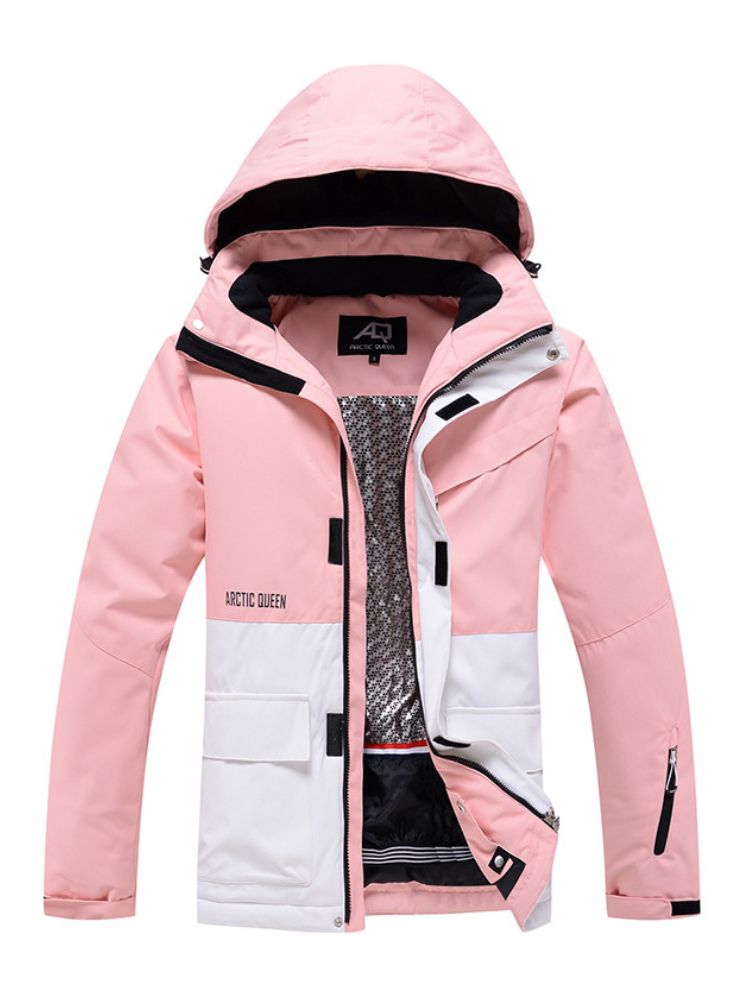 XwXwSeui Women Pink Insulated Snow Jacket