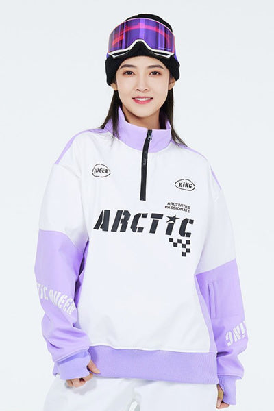 XwXwSeui Men Women Half-Zip Waterproof Ski Sweatshirt