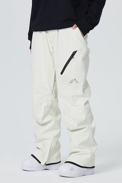 XwXwSeui Men and Women Shell Outdoor Workwear Cold Diagonal Zipper Snow Pants