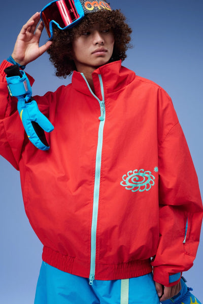 Red Insulated Baggy Snowboard Jackets for Unisex